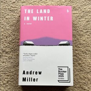 The Land in Winter by Andrew Miller - Pink & White Cover